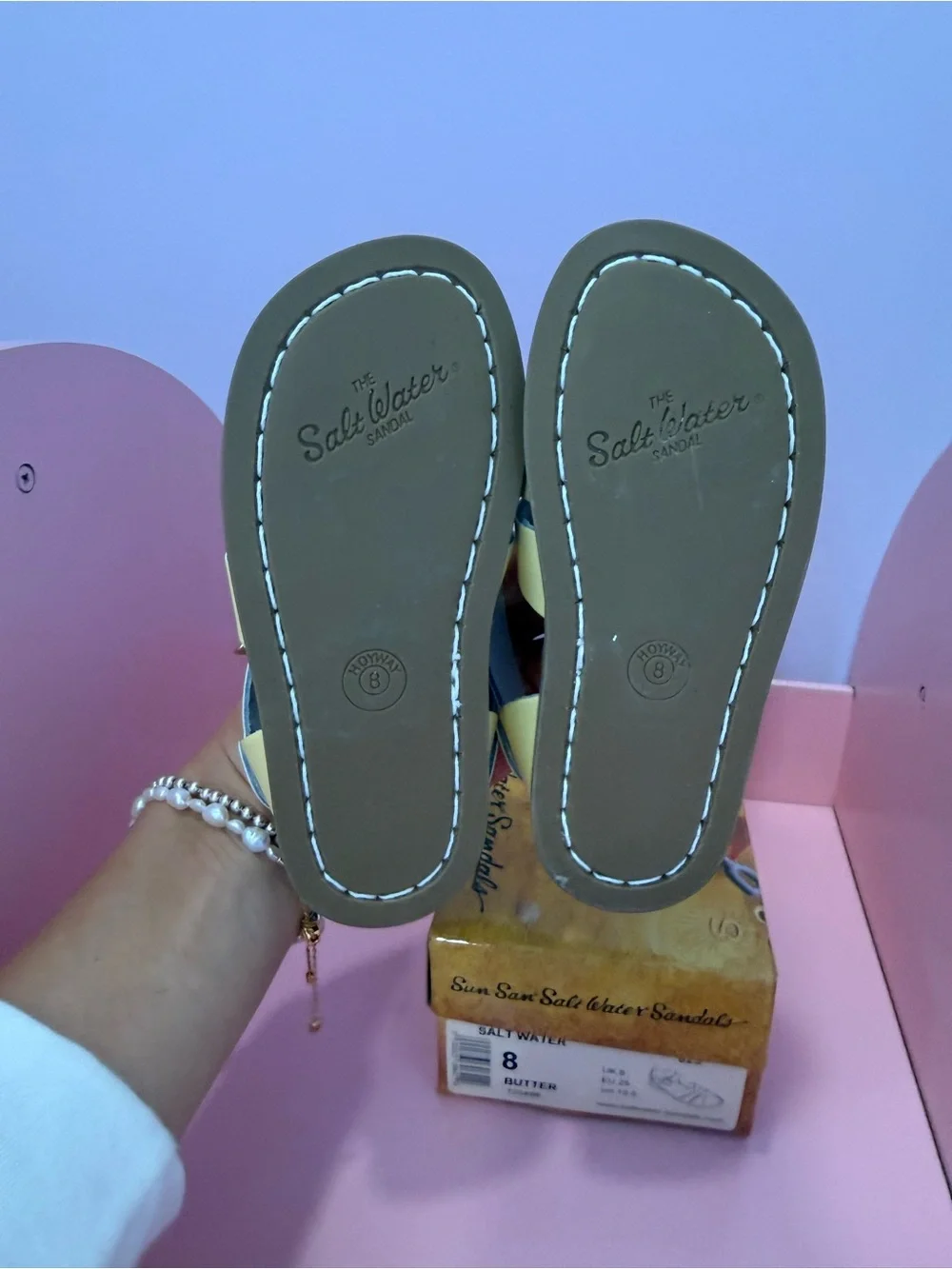 Salt Water Kids Yelow Leather Sandals with Buckle Closure